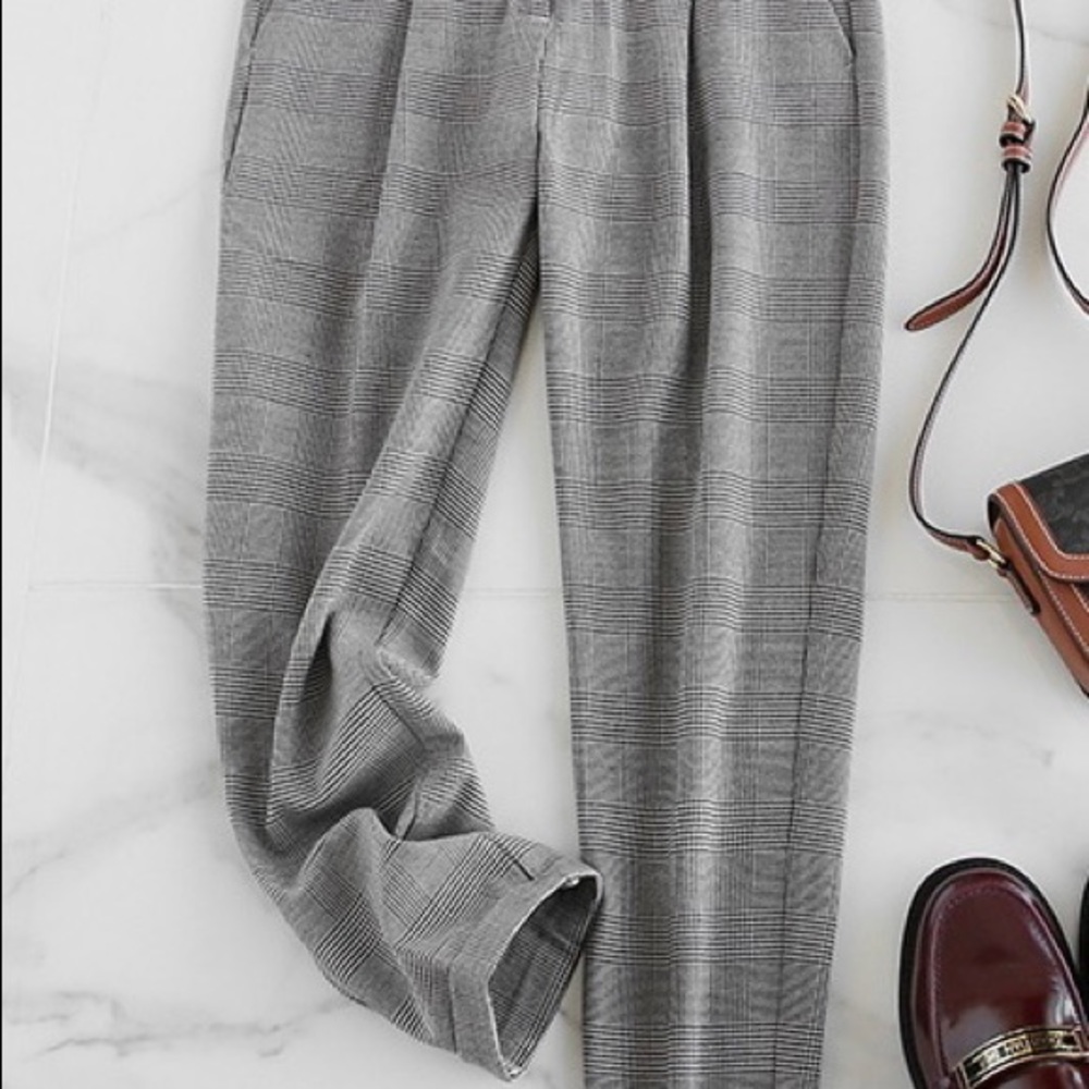 Plaid Straight Pants